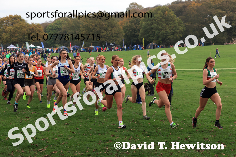 Senior Womens relay, 2025 Northern Cross Country Relays, Graves Park, Sheffield. Photo: David T. Hewitson/Sports for All Pics